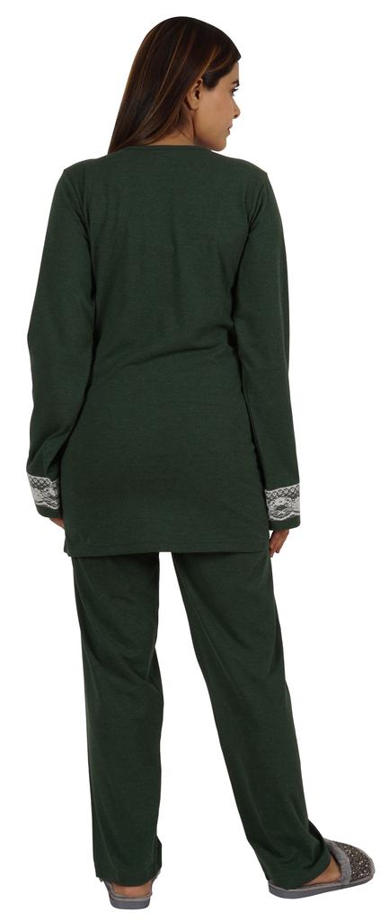 Moomaya Womens Solid 2 Pcs Nightwear Set Sleepwear Top & Pajama PJ NightSets