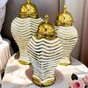 home decor Platinum ginger jar vase Nordic living room home decoration bedroom living room ginger jar decoration jar flower pot