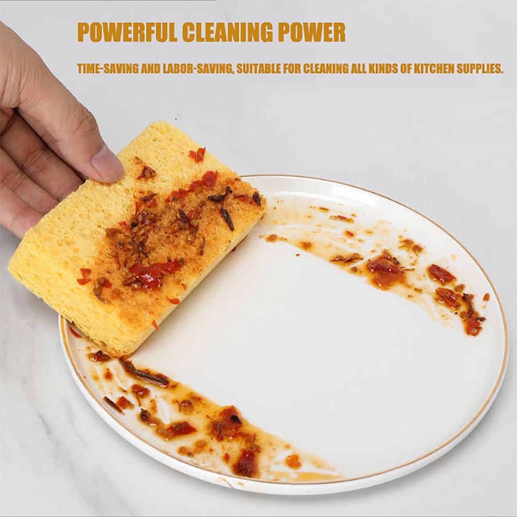 Wood Pulp Sponge Dish Washer Household Kitchen Cleaning Non-greasy Double-sided Cleaning Degreasing Sponge Dish Washer.