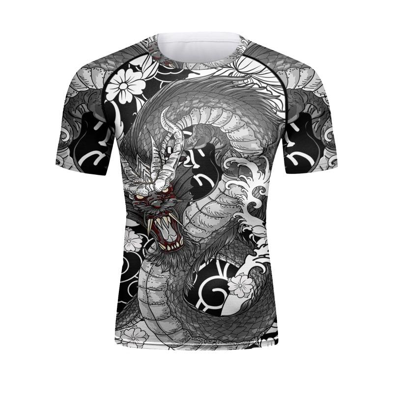 

Men Kickboxing Jersey Masculine Sublimation Surfing Training Sweatshirt Compression BJJ Jiu Jitsu Rash Guard XXS