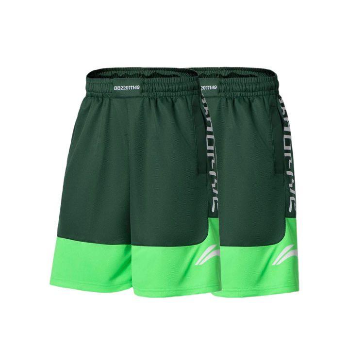 Li Ning X Jon Burgerman Artist Collaboration Series Logo Print Spliced Loose Fit Competition Shorts Men Shorts AAPR371-5
