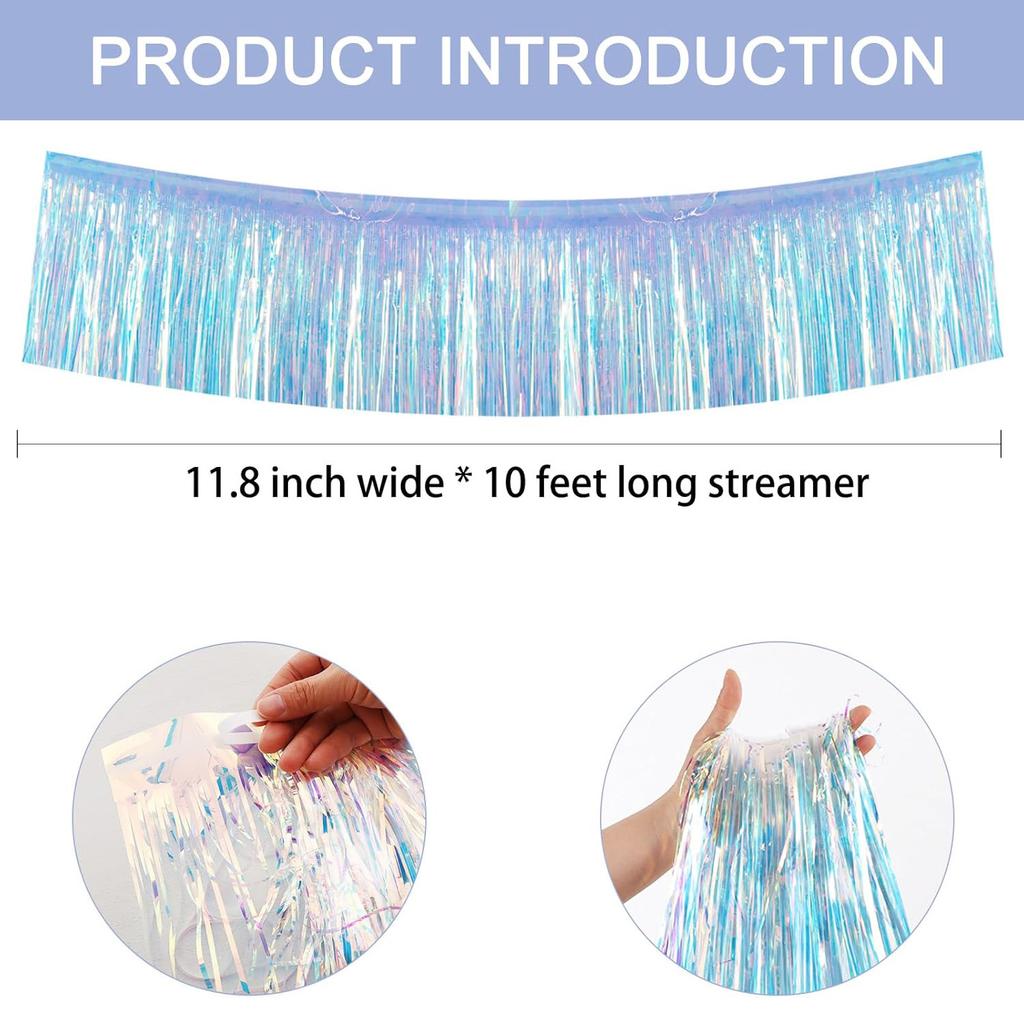 3M Premium Fringe Banner Party Streamers Foil Tinsel Garland For Birthday Wedding Anniversary Party Decorations Hanging Decor