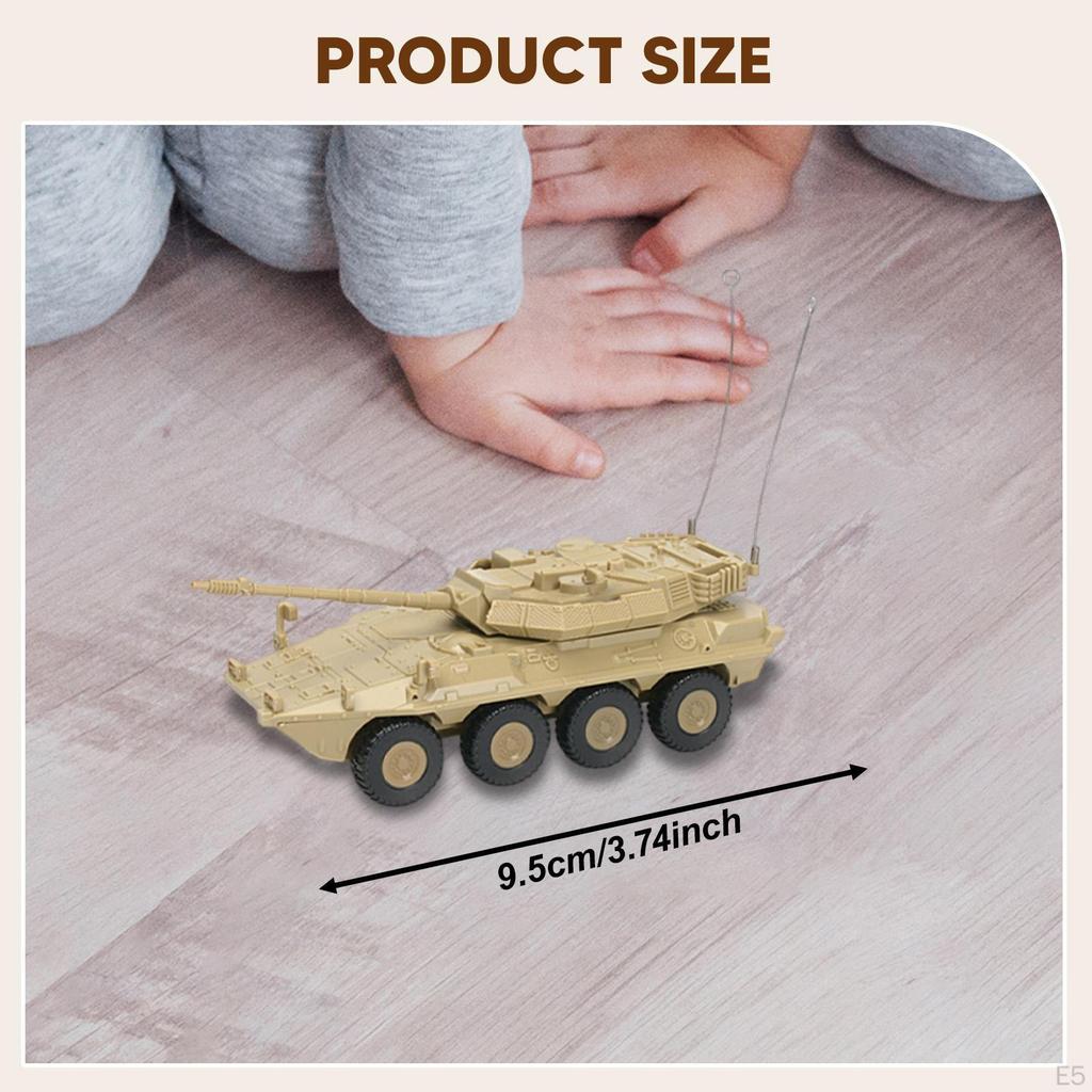 1/72 Tank Model Assembly Kit Armored Vehicle Construction Toy Puzzle Ornament DIY Function for Kids