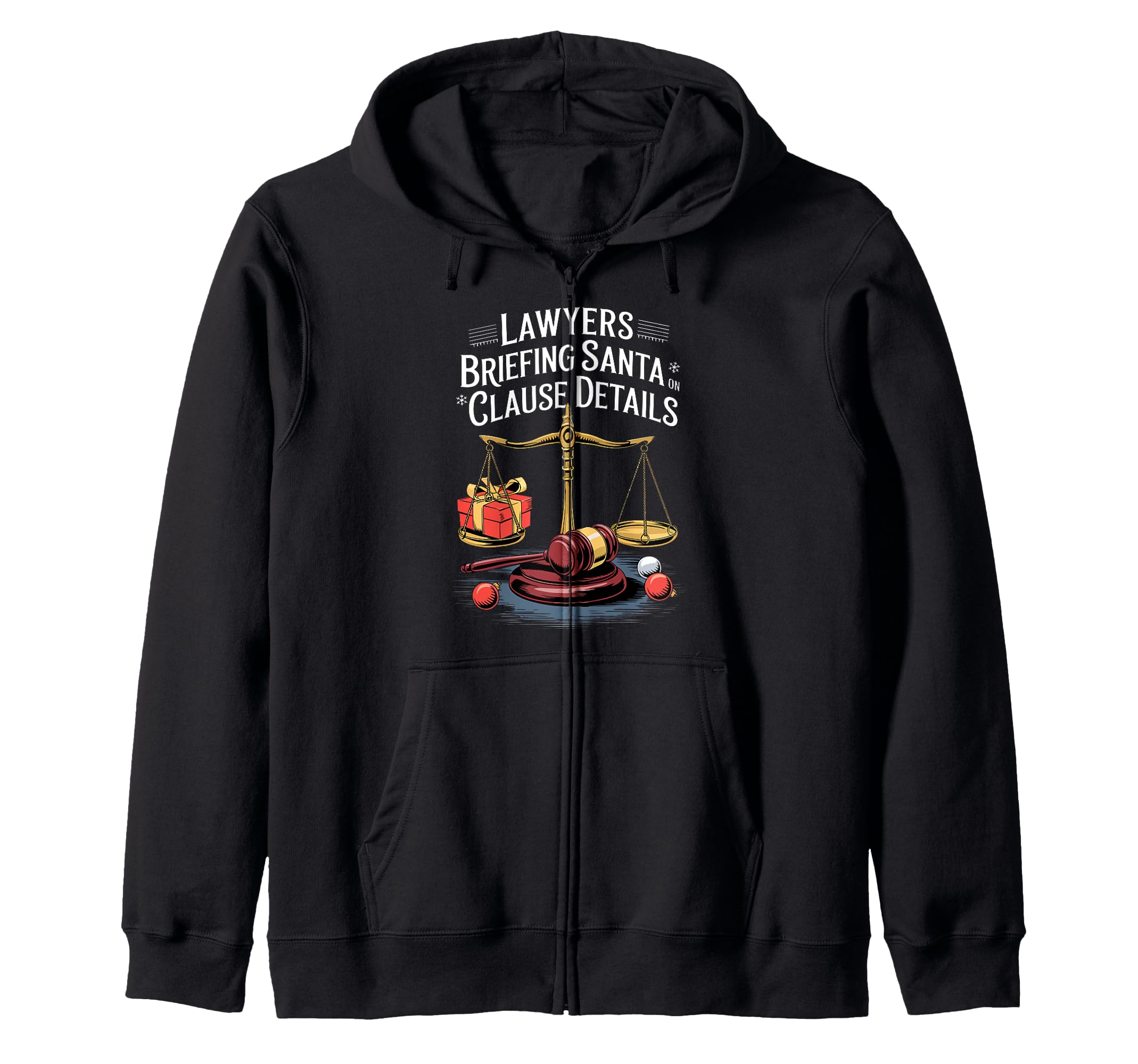 

Lawyer Briefing Santa Clause Details Christmas Zip-Up Hoodie