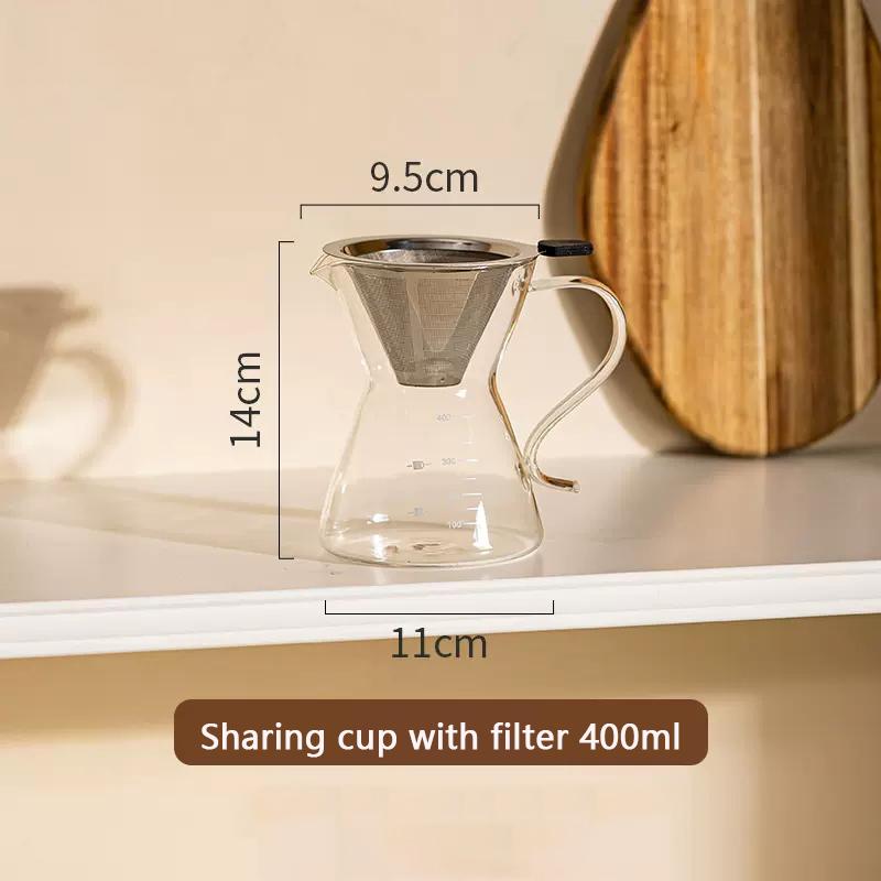 YWDL Hand Brewed Coffee Pot Set Home Ice Drip Sharing Pot With Filters Kitchen Coffeware Pour Over Coffee Drip Kettle