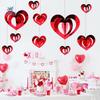 Romantic Valentine's Day Love Pulling DIY Wedding Love Flower Hanging Curtain 3D Love Spiral Pendant Valentine's Day Party