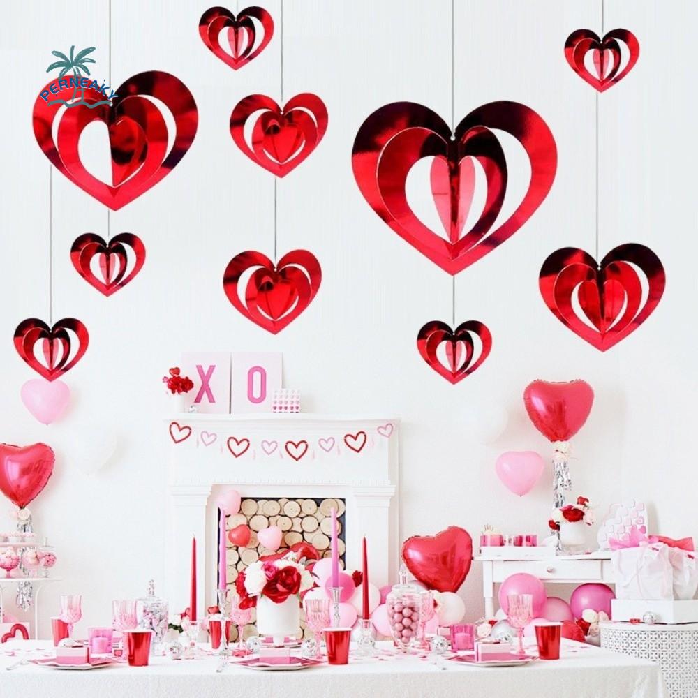 Romantic Valentine's Day Love Pulling DIY Wedding Love Flower Hanging Curtain 3D Love Spiral Pendant Valentine's Day Party