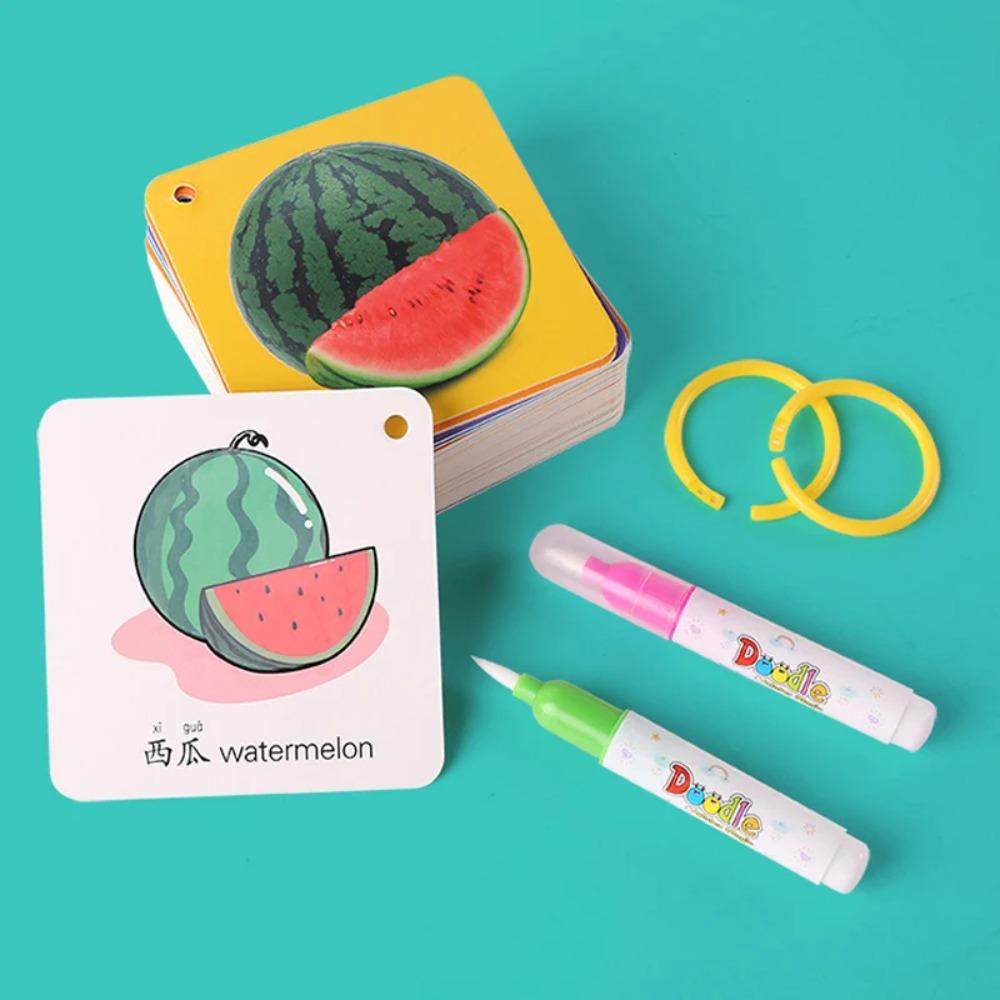 New Montessori Reusable Magic Water Drawing Book for Kids Coloring Picture Card Recognition Painting Board Educational Toys