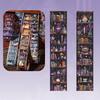 Dark Magic Bookcase Pet Tape Set With Clip, Waterproof Gothic Scrapbook Sticker Rolls