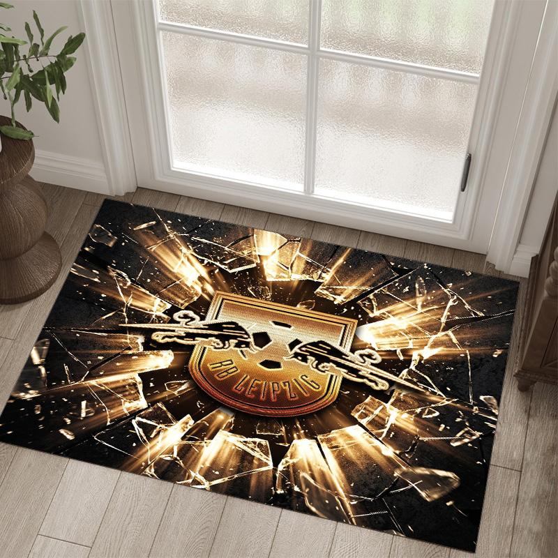 RB Leipzig Football Design Crystal Velvet Carpet Cozy Non?Slip Printed Rug For Bedroom Living Room Entrance