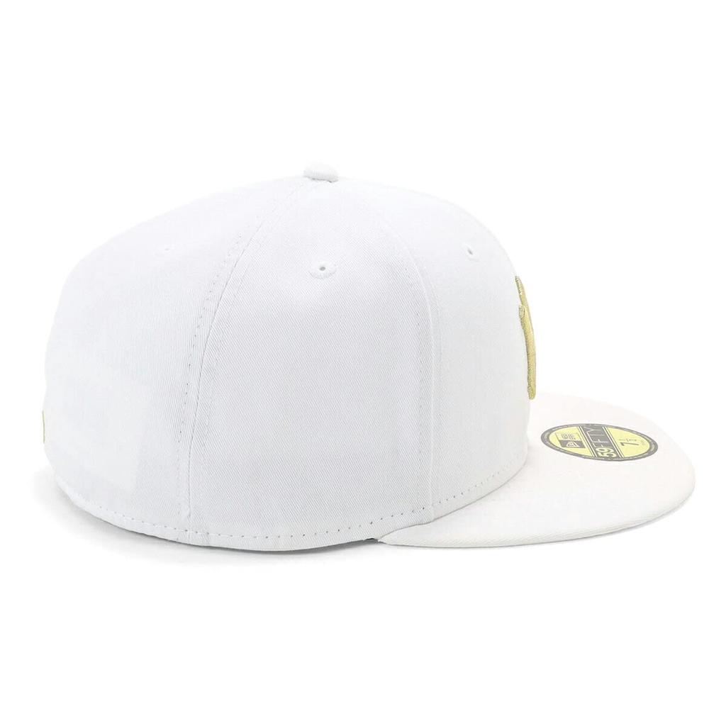 New Era MLB New York Yankees Cap 7 59Fifty MLB New York Yankees WHT MT GLD 23J White/Gold 3/4