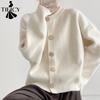 Women's Fashion Casual Fall Winter Solid Color Print Long Sleeve O-Neck Sweaters