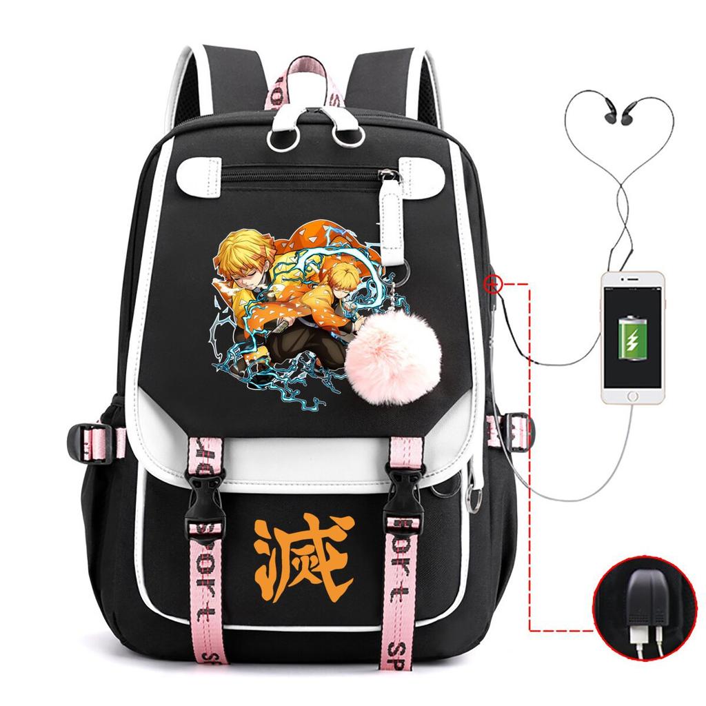 Ghost Extermination Surrounding Day Trend Backpack Large Capacity Student Schoolbag Multi-functional Leisure Outdoor Bag