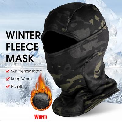 Zimní fleece Teplá maskovací kukla Venkovní mrazuvzdorná Lyže Cyklistika Celoobličejová maska ​​Moto maska ​​Maska helmy Podšívka