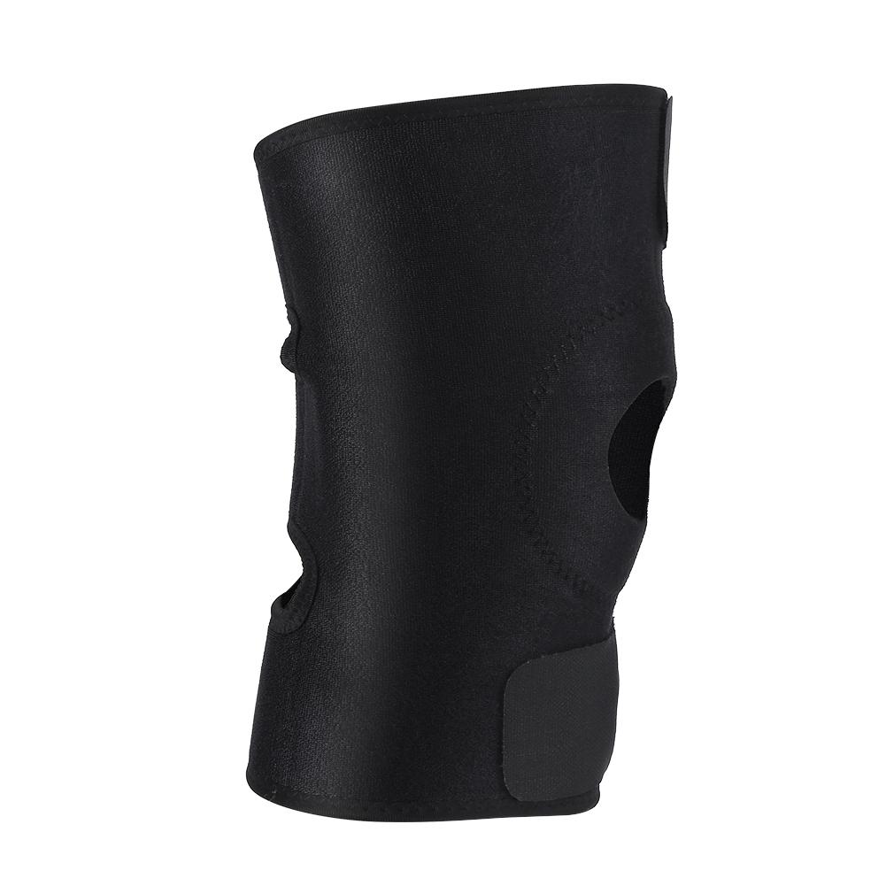 Black Breathable Knee Support Brace Adjustable Hook and Loop Straps Compression Sleeve