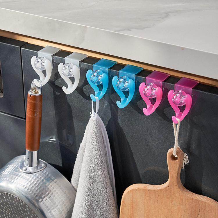 Trash Bag Holder Hook - Kitchen Wall Mount Rack for Cabinet Door 2-Pack