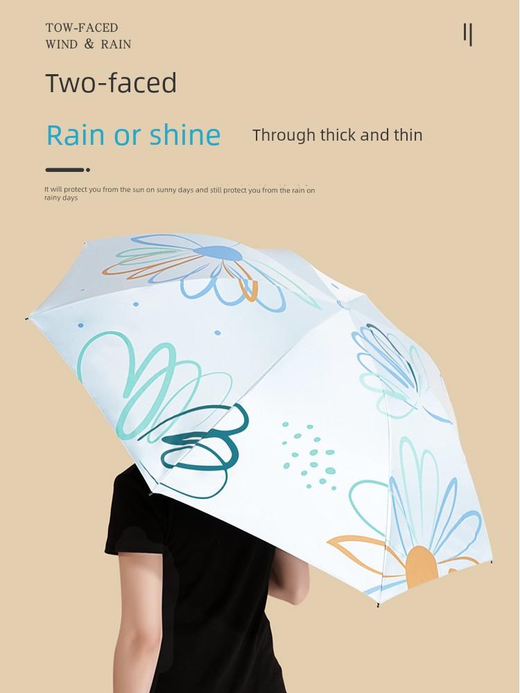 Paradise Umbrella Sun Protection Uv Protection Parasol Ultra-Light Dual-Use Umbrella for Women 70% off Fold Portable Compact Sun Umbrella