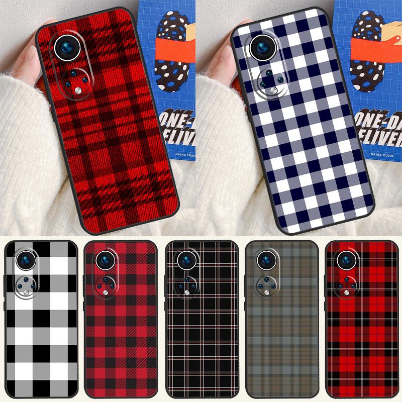 Buffalo Plaid Pattern Case For Honor X9a X8a X8b X9b X9c X8 X9 50 70 90 Lite Honor 200 Lite Magic 7 5 6 Pro Cover