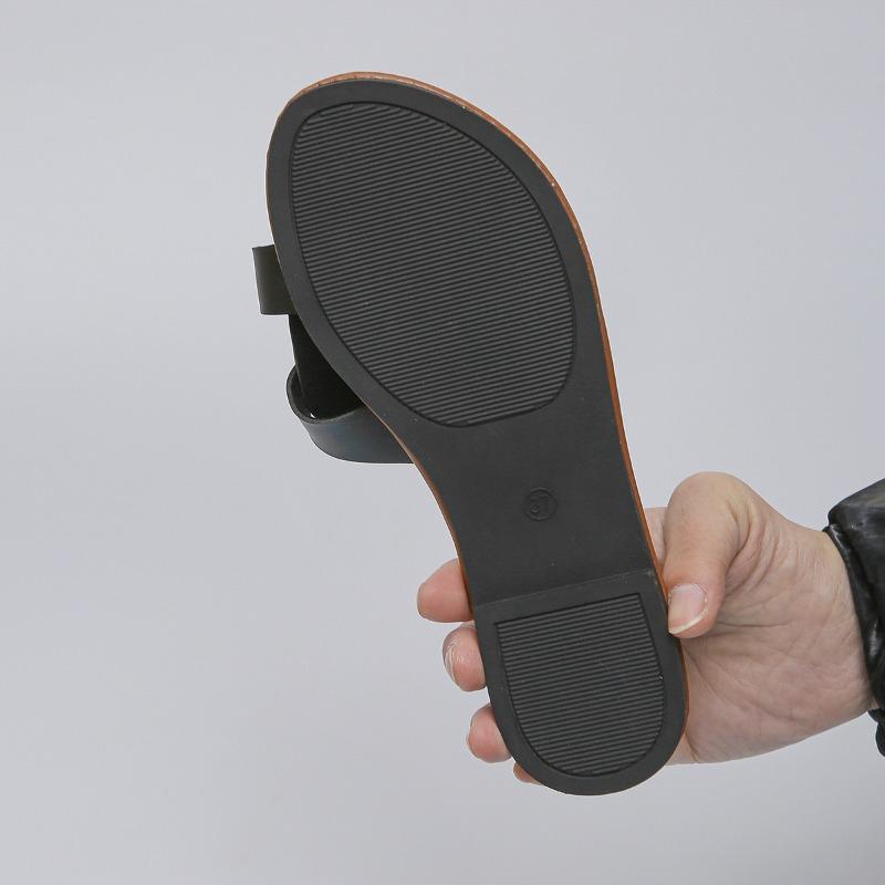 Pantoffeln mit flachem Boden Damen Einfarbig Überfuß Außenbekleidung Lässige Sandalen Pantoffeln