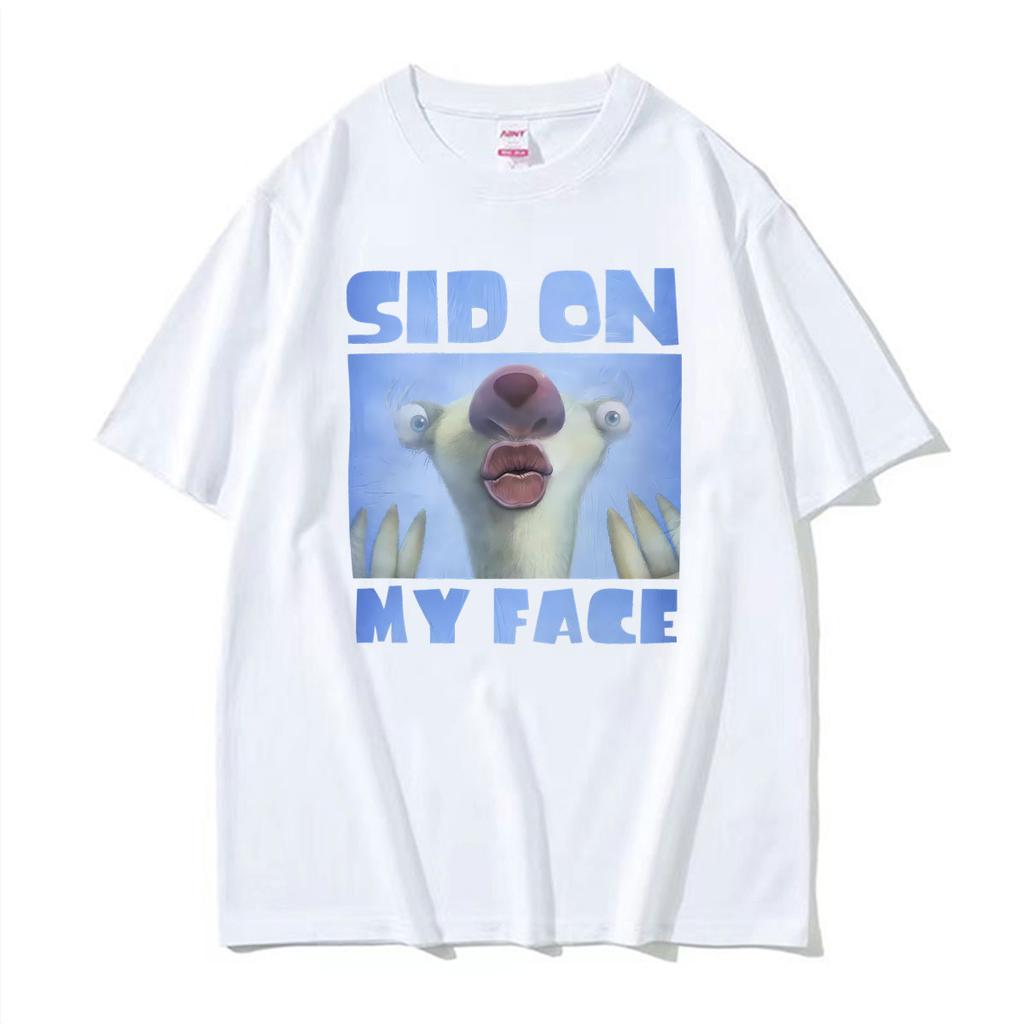 Rolig Sid På Mitt Ansikte Meme Förbannad Slatthjort Grafisk T-shirt Unisex Unisex Hög Kvalitet Sommar Vintage T-shirt Överdimensionerad Bomulls T-shirt