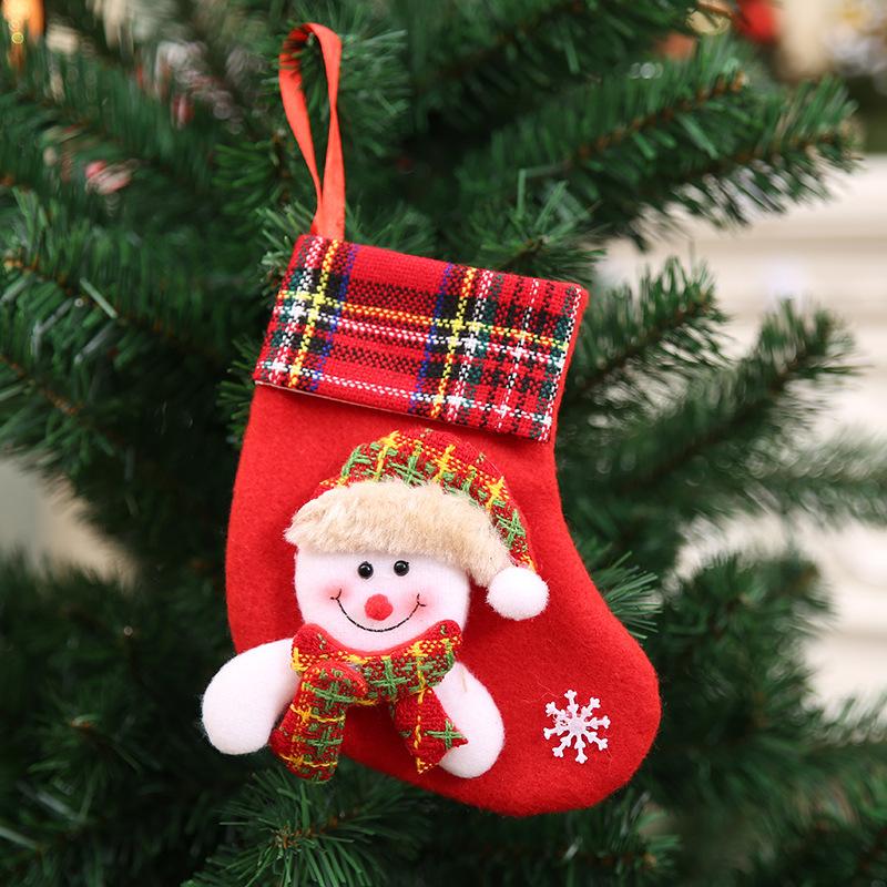 Merry Christmas Socks Christmas Tree Ornaments Sack Xmas Gift Candy Bag Cute Fabrics with Multiple Styles To Choose From