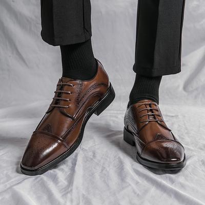 Mode Brogue Business Luxus Herren Gentleman Lederschuhe Elegant Hochwertig Designerstil Hochzeitsfeier Übergröße Schuhe 38-48