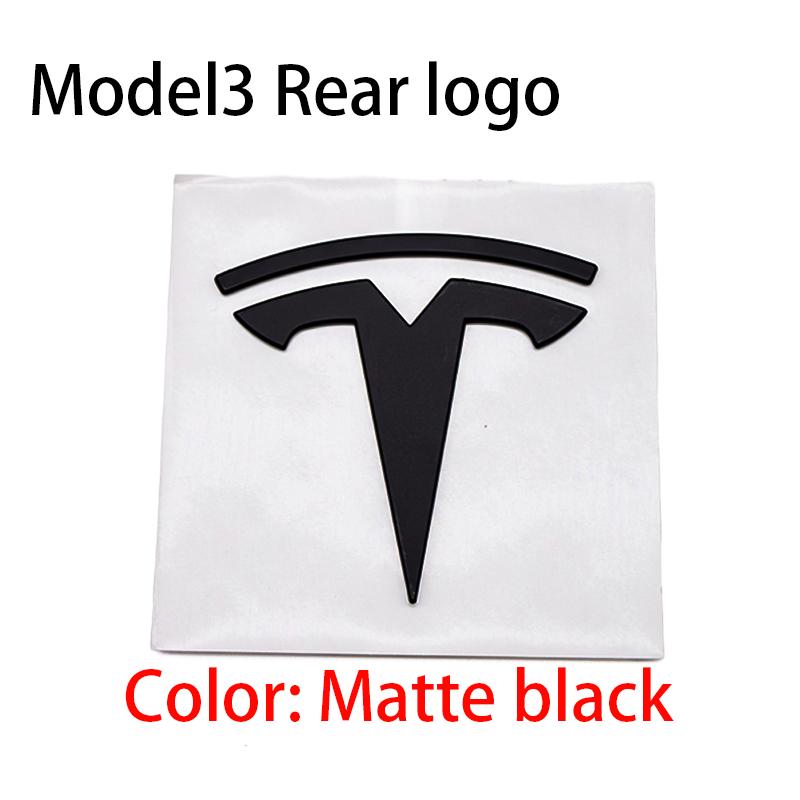 QSGMX1 3D For Tesla Logo ABS TESLA Model 3 Mode Y Car Front Hood Logo Cover Emblem Sticker Styling Auto Body Rear Trunk Badge