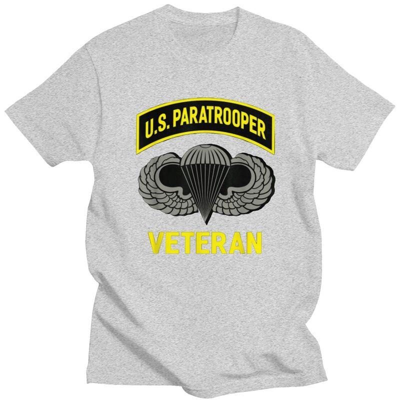 Custom Male US Paratrooper Army Veteran T Shirt Short Sleeves Cotton Tshirts Tshirt Leisure Tee Clothing