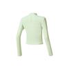 FILA Fitted Short High Neck Solid Color Sports Knit Long Sleeve T-Shirt Women Tops Sprout-Green A11W241211F-LG