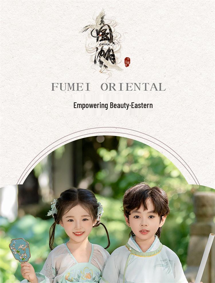 Children's Bamboo Rabbit Hanfu Princess Dress - Autumn Tang Suit Costume