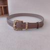 Color Solid Leather Belt For Women With Metal Pin Closure For Casual Outfits