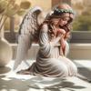 2D Plane,One Piece,Acrylic Decorative Ornament,Angel Statue,Decorative,Perfect for Office,Home Decoration