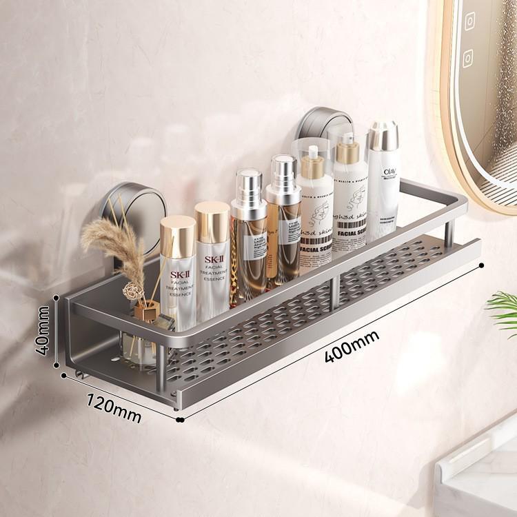 No-Drill Suction Cup Bathroom Shelf for Toiletries and Cosmetics