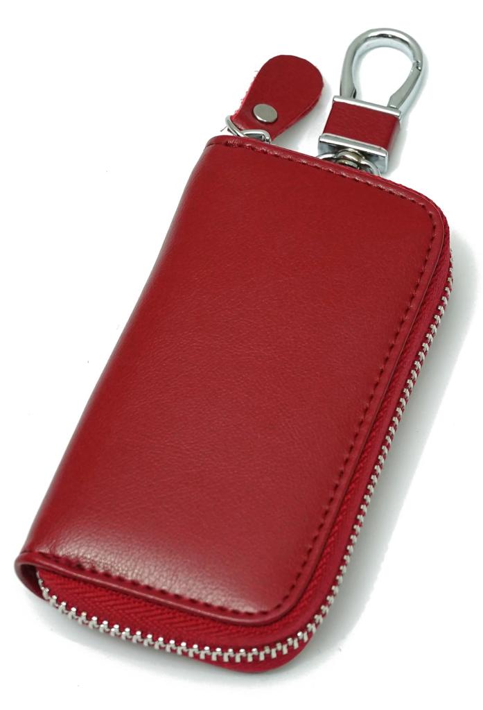 Dunkelrote Schlüsseletui für Herren und Karte Smart Key Smart Key Echtes gegerbtes Rindsleder Tochigi-Leder Autoschlüssel Beliebt bei [NM.element] Frauen, Fächer, Etui,