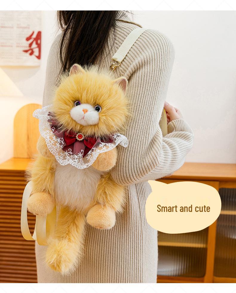 Plush Cat Backpack Doll - Cute Toy Gift for Girls