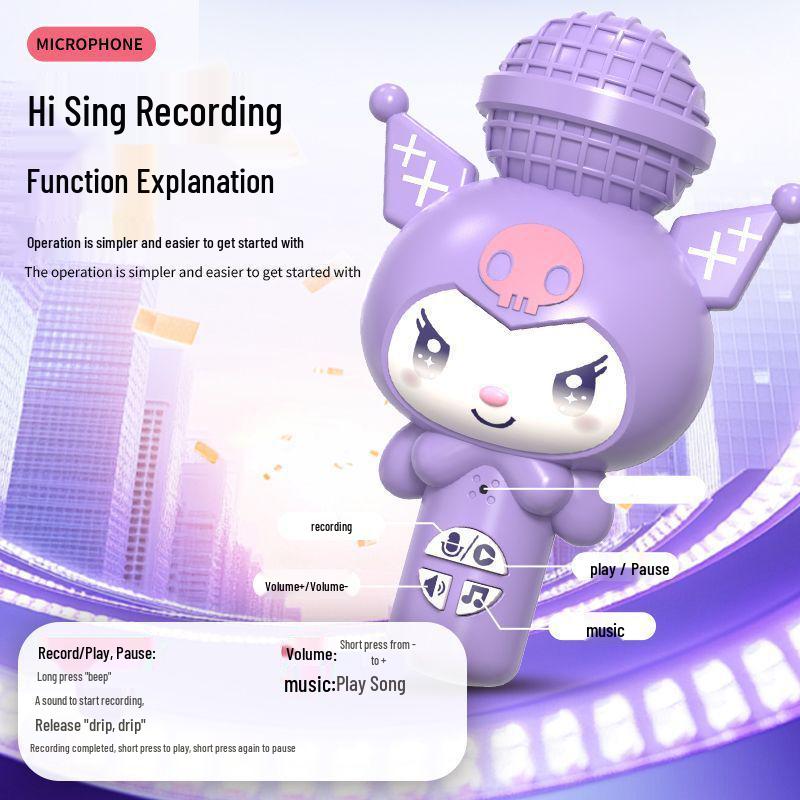 Sanrio Kuromi Mini-Mikrofon & Lautsprecher Kinderaufnahme-Spielzeug