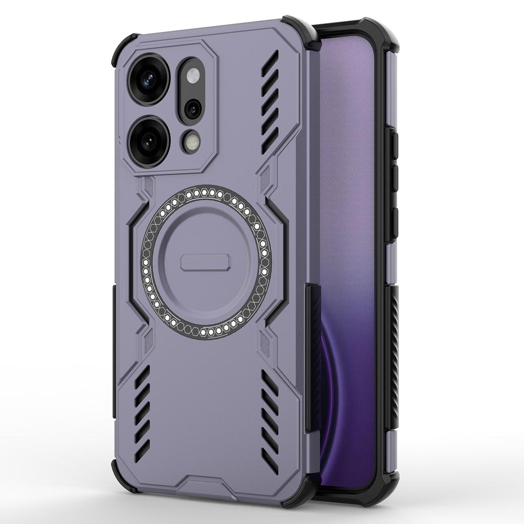 For Oppo Reno14 Pro 5G (Global) Magnetic Case Butterfly Armor Hollow Heat Dissipation PC+TPU Phone Cover