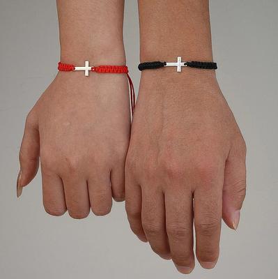 Mode Edelstahl Kreuz Woven Hanf Seil Paar Armband Böhmischen Einfache Einstellbare Armbänder Set 2024 Trendy Geschenke Schmuck