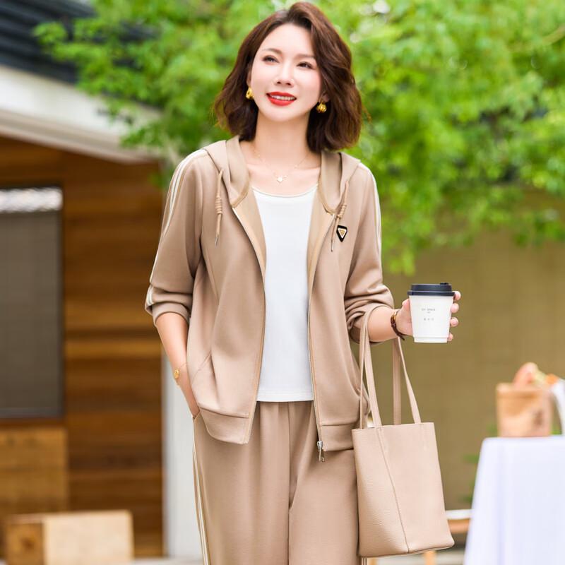 Women's 2025 Casual Tracksuit with Hooded Zipper Top