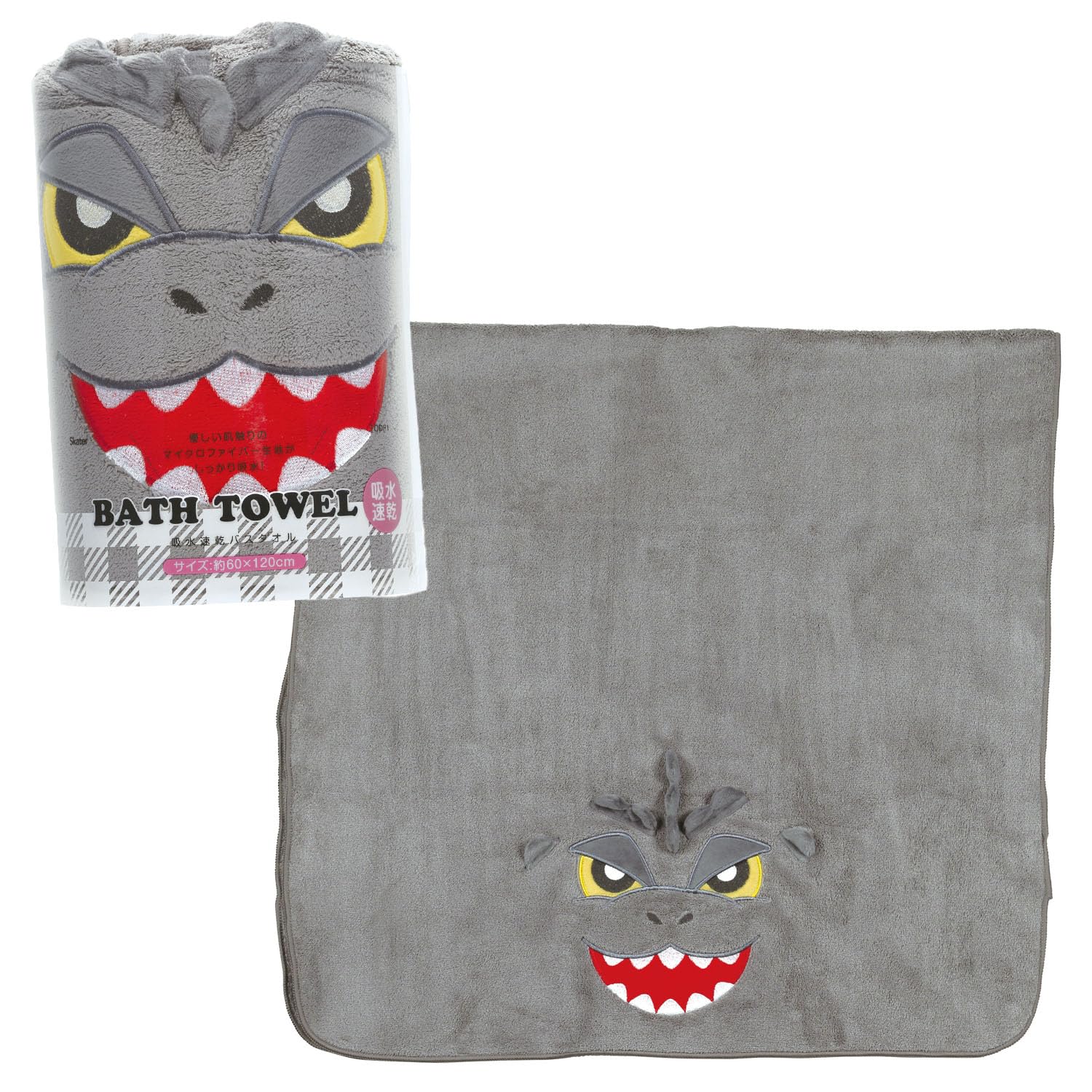 

Skater Godzilla TODR1 Bath 60cm x 120cm Absorbent, Quick-Drying Towel,