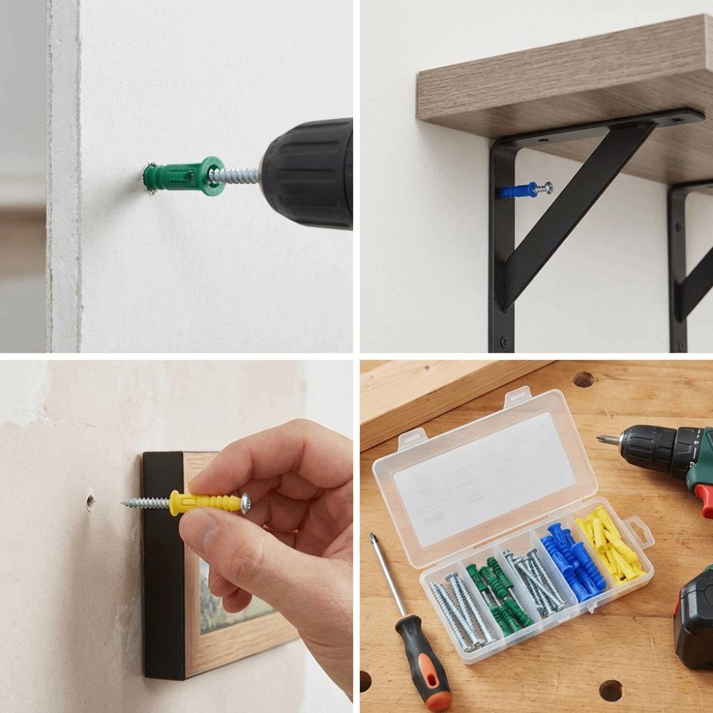Plastic Material Wall Anchors Durable Construction Stable Hardness Expansion Plug Tight Expansion Smooth Cutting