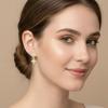 Star Drop Stud Earrings - 925 Sterling Silver Yellow Plated