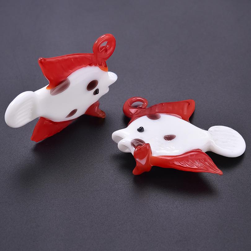 

2pcs/Lot Fashion Ocean Animal Glass Tropical Fish Charms For Jewelry Making Earrings Necklace Pendant DIY Sea Clownfish Pendants