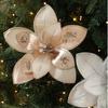 Glitter Artificial Poinsettia Flower 15CM Simulation Flowers New Sequins Flower  Home Decoration