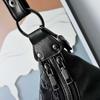Black Skull Head Riveted Women's Bag Single Shoulder Crossbody Bag Retro Punk Style Large Capacity Handheld Tote Bag