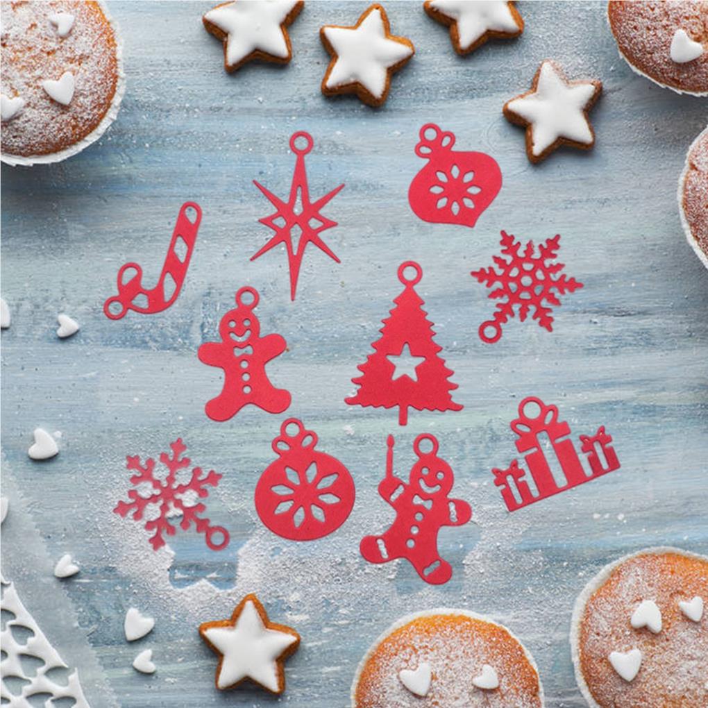 1 Set Weihnachten Stanzformen DIY Stanzform Weihnachten Scrapbook Prägung Glatte Dekorationen Neujahrskartenherstellung