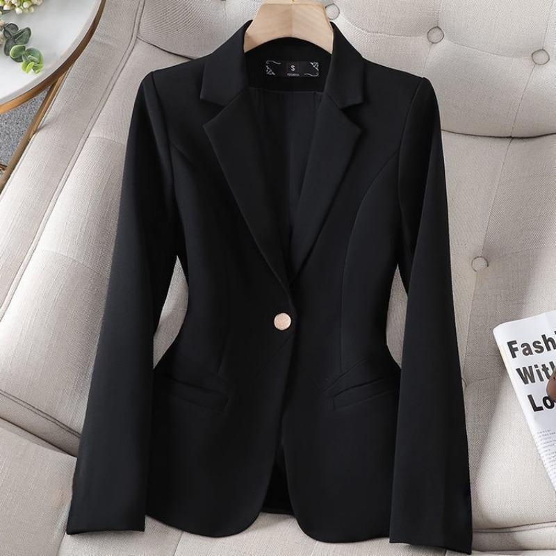 Damen S Lässige Schlanke Passform Langarm Blazerjacke