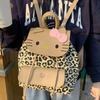 Hello Kitty Cartoon Girl Mini Backpack With Canvas Material And Butterfly Bow For Daily Casual Use