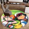 1pc Pokémon Pikachu & Friends Round Carpet - Anime Design Chair Mat, Office Gift, Seasonal Decor, Suitable for Home, Living Room