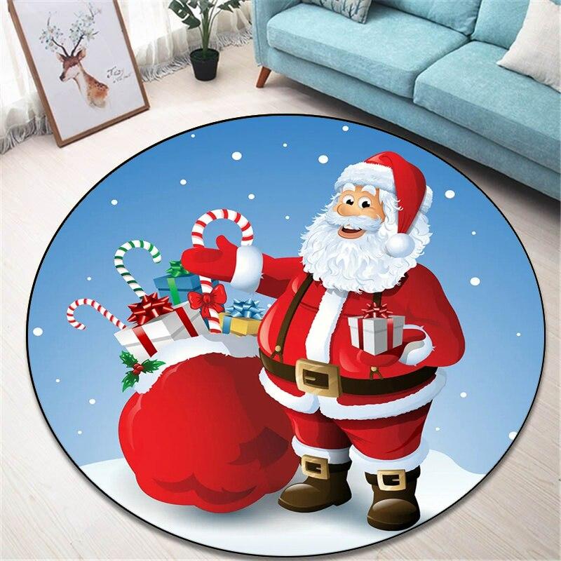 2022 neue Weihnachten Runde Bereich Teppich Boden Matte Wohnzimmer Teppich Polyester Teppich E-sport Stuhl Rund Matte Dropship kind Geschenk
